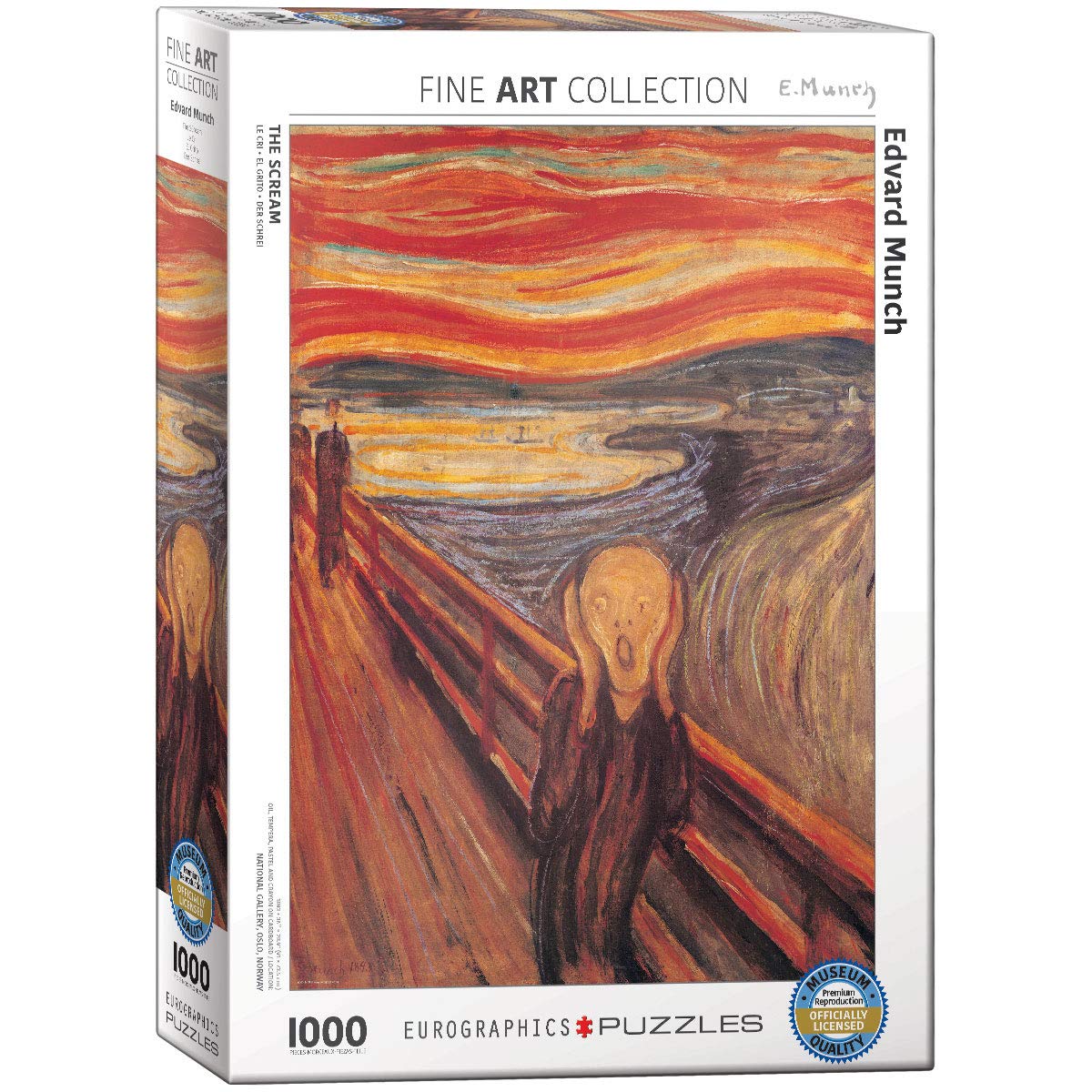 EuroGraphics The Scream puzzle box with Edvard Munch artwork, ideal for family puzzling and storage