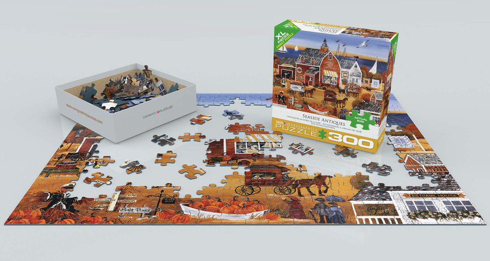 EuroGraphics Seaside Antiques puzzle pieces showing oversized pieces for small hands
