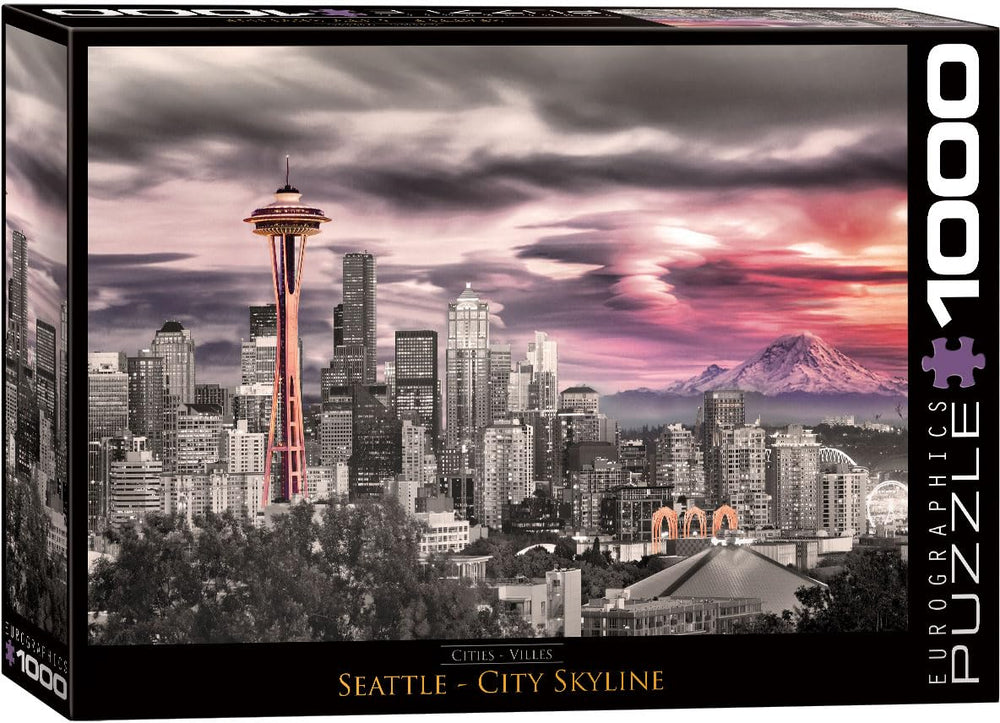 EuroGraphics Seattle Skyline Puzzle box—durable packaging for easy storage.