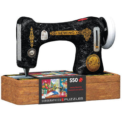 EuroGraphics Sewing Machine Tin Jigsaw Puzzle: vintage sewing room scene for cozy evenings.