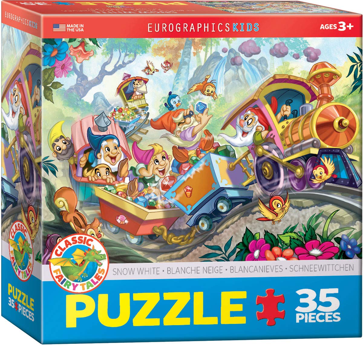 EuroGraphics Snow White puzzle box, compact packaging for gifting and storage.
