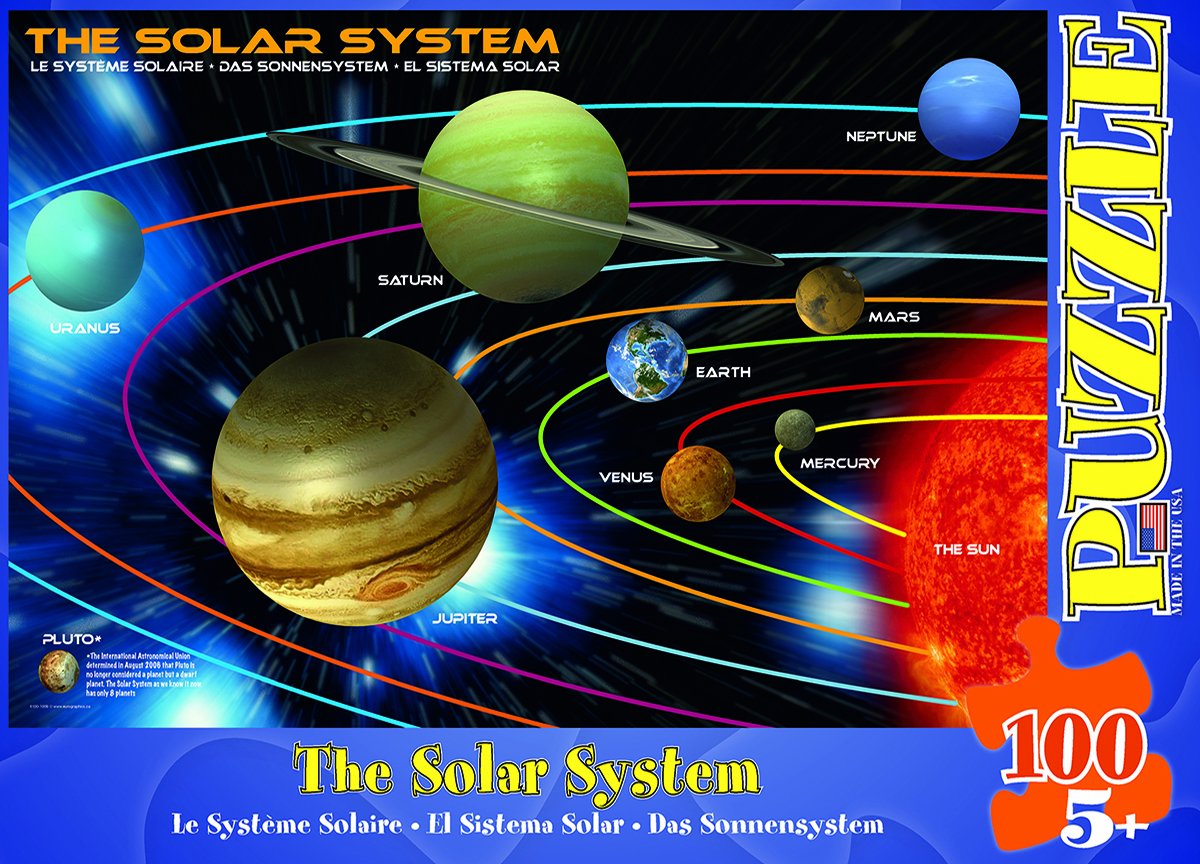 EuroGraphics Solar System finished puzzle—colorful planets for educational play