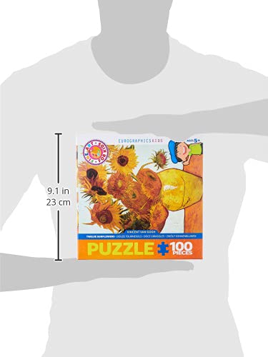 EuroGraphics Twelve Sunflowers puzzle pieces show the artwork, ideal for focused, relaxing sessions.