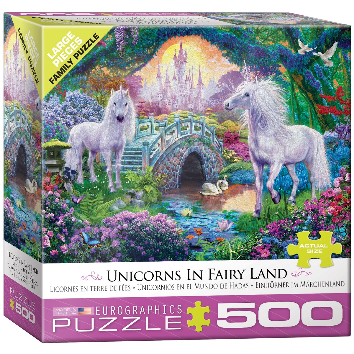 EuroGraphics Unicorn Fairy Land puzzle box invites cozy family game nights.