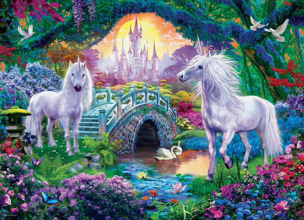 EuroGraphics Unicorn Fairy Land puzzle pieces provide durable interlocking for smooth assembly.