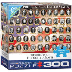 EuroGraphics US Presidents 300-piece box, ideal for family puzzle night and learning