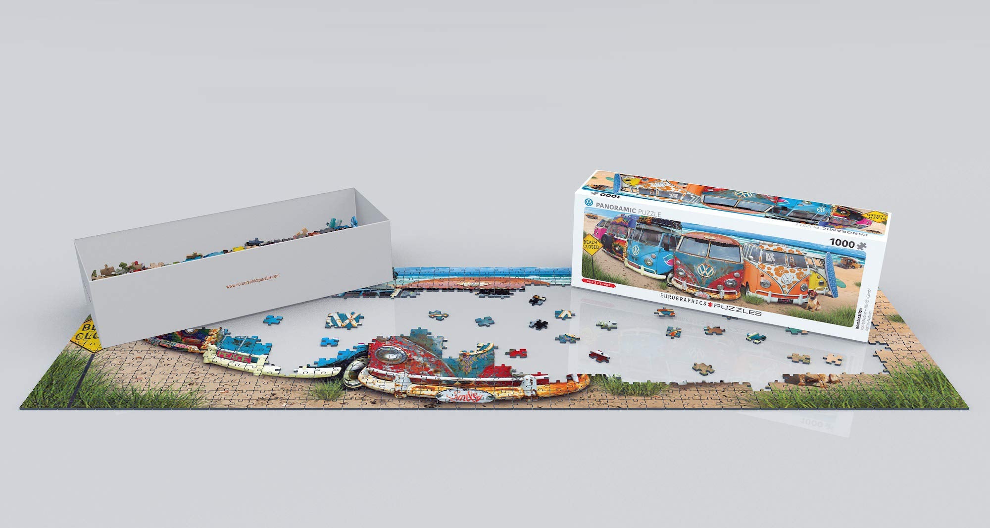 EuroGraphics VW Kombination recycled board highlights eco-friendly puzzle design.