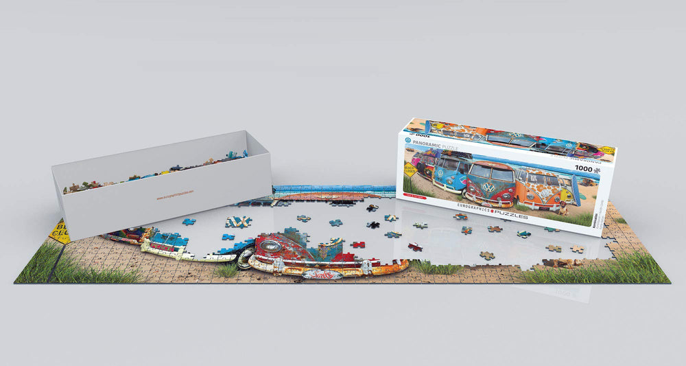 EuroGraphics VW Kombination recycled board highlights eco-friendly puzzle design.