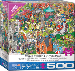 EuroGraphics What Could Go Wrong? puzzle box image, compact packaging for storage.