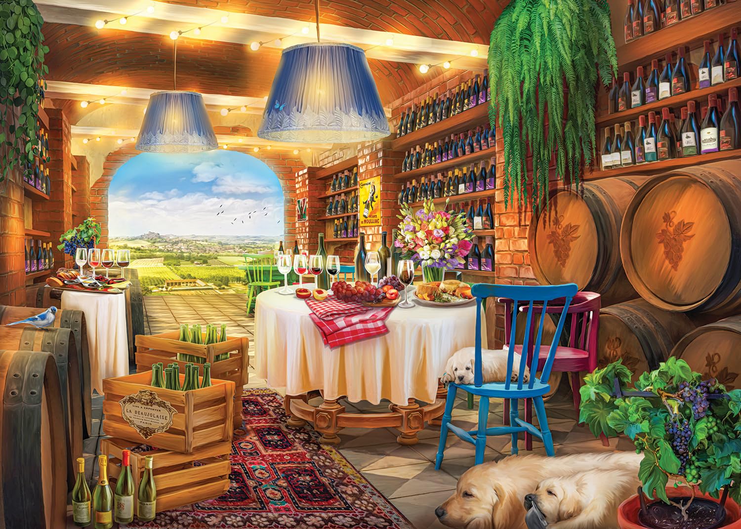 EuroGraphics Winery by Artbeat Studio completed puzzle displayed as a stunning home art piece.