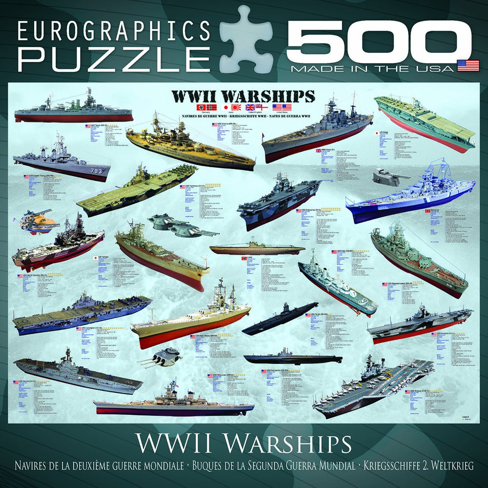 EuroGraphics WWII Warships box contents—educational details included for context.