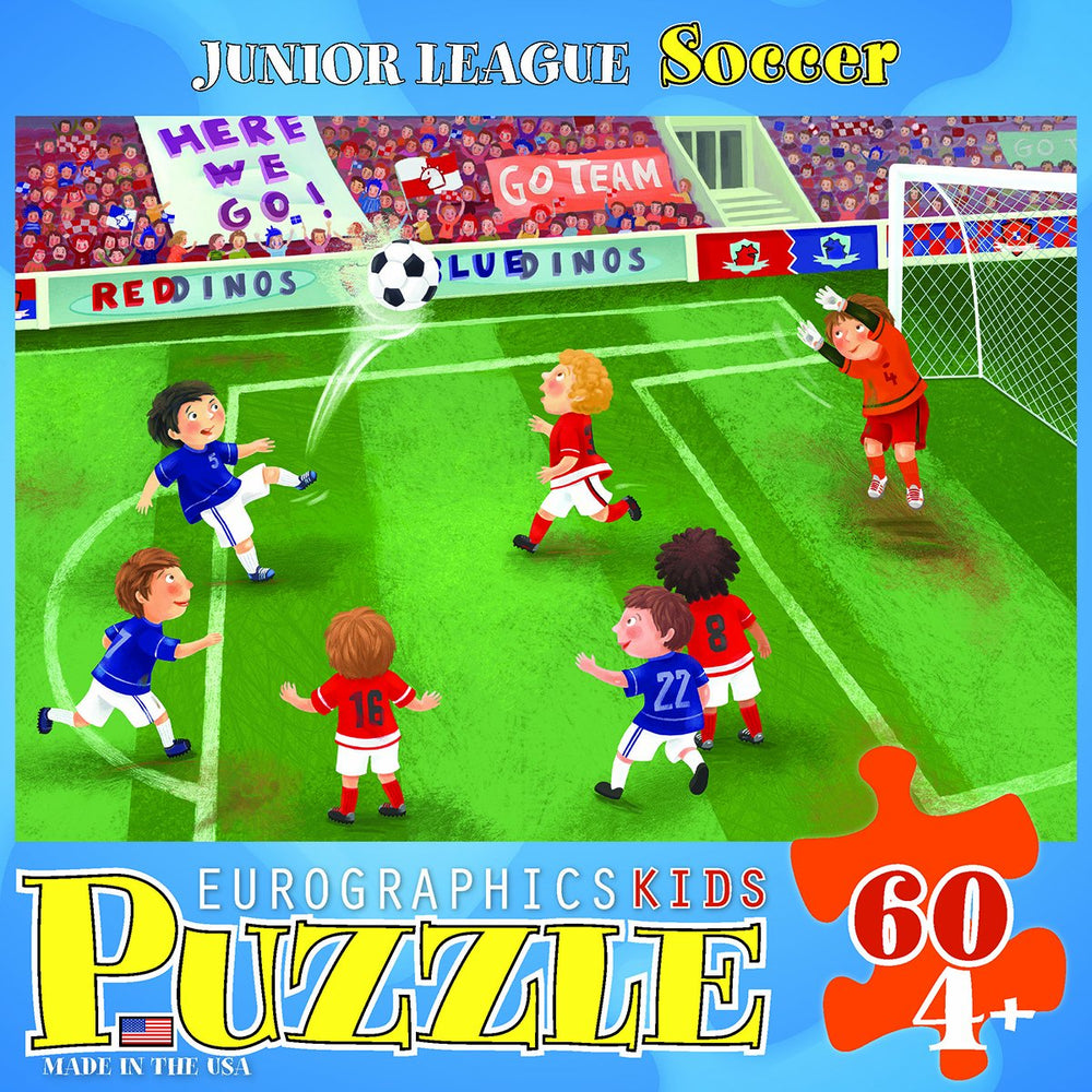EuroGraphics Junior League Soccer 60-Piece Puzzle educational-play—supports fine motor skills and recognition.