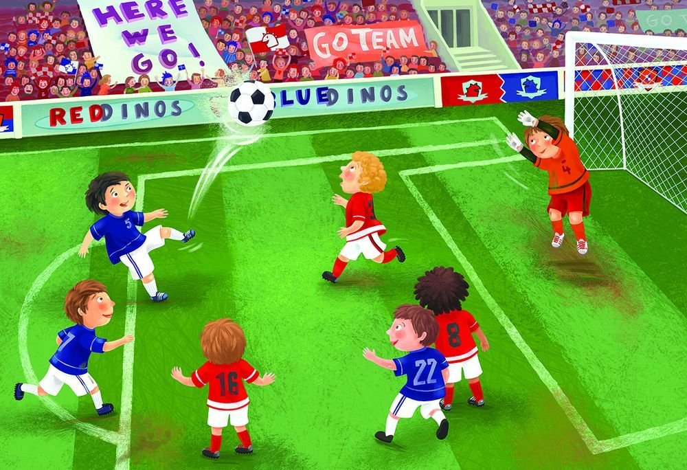 EuroGraphics Junior League Soccer 60-Piece Puzzle made-in-usa—quality blueboard ensures lasting play.