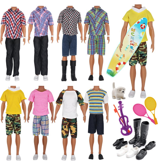 EuTengHao 25-piece doll clothes set for 12 inch dolls showing full outfit collection for play