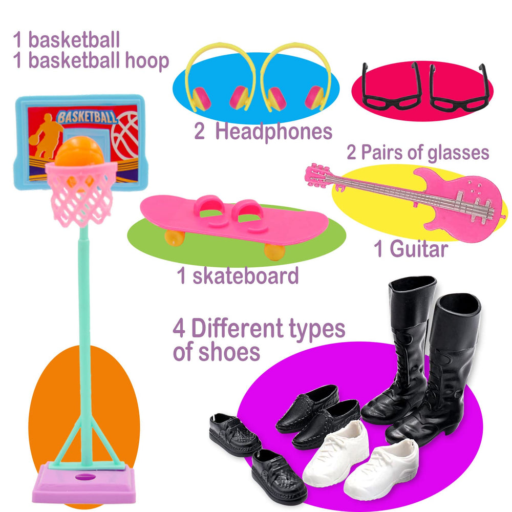 EuTengHao basketball stand and ball spark sporty role-play for 12-inch dolls.