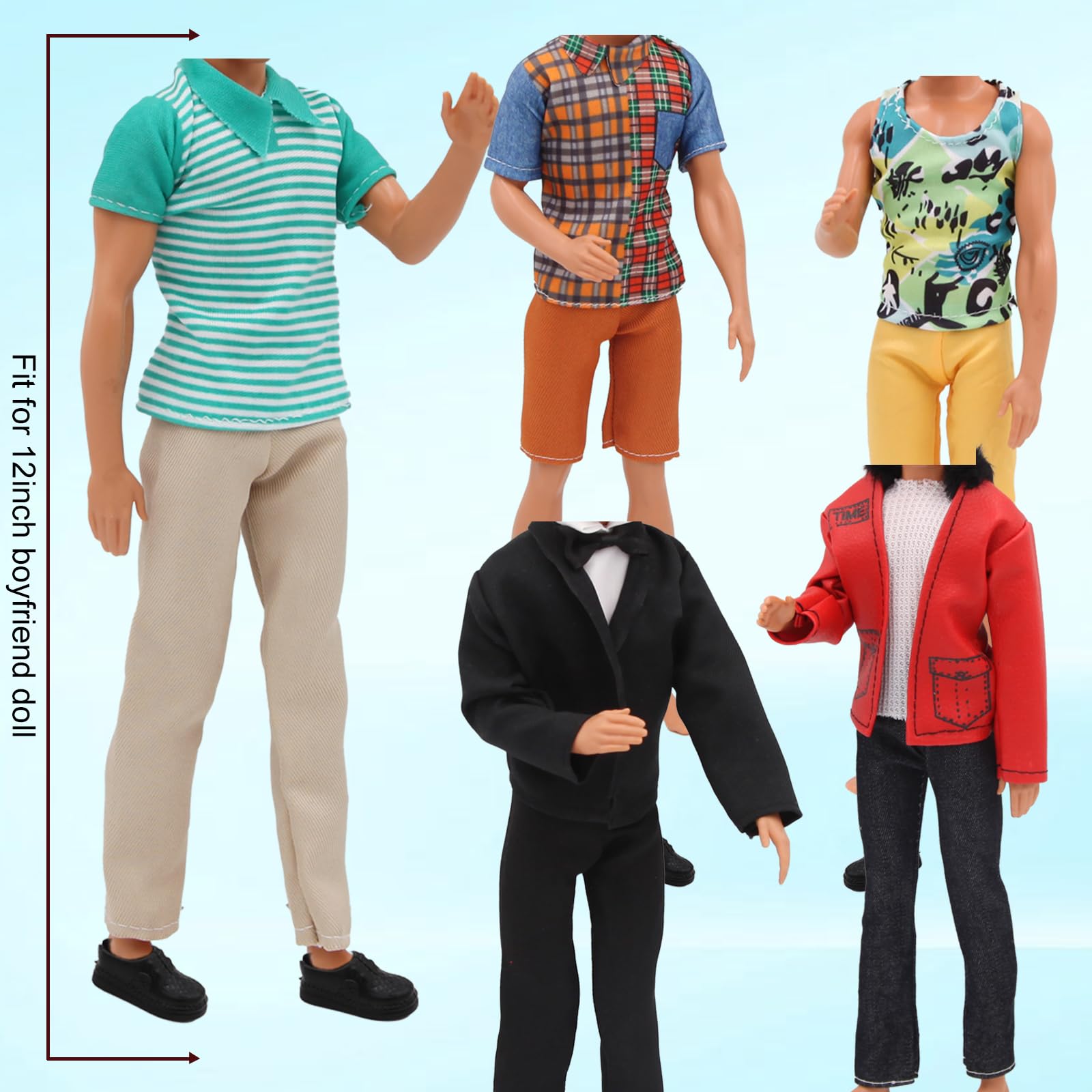 EuTengHao leather outfit for 12-inch boy dolls bold style