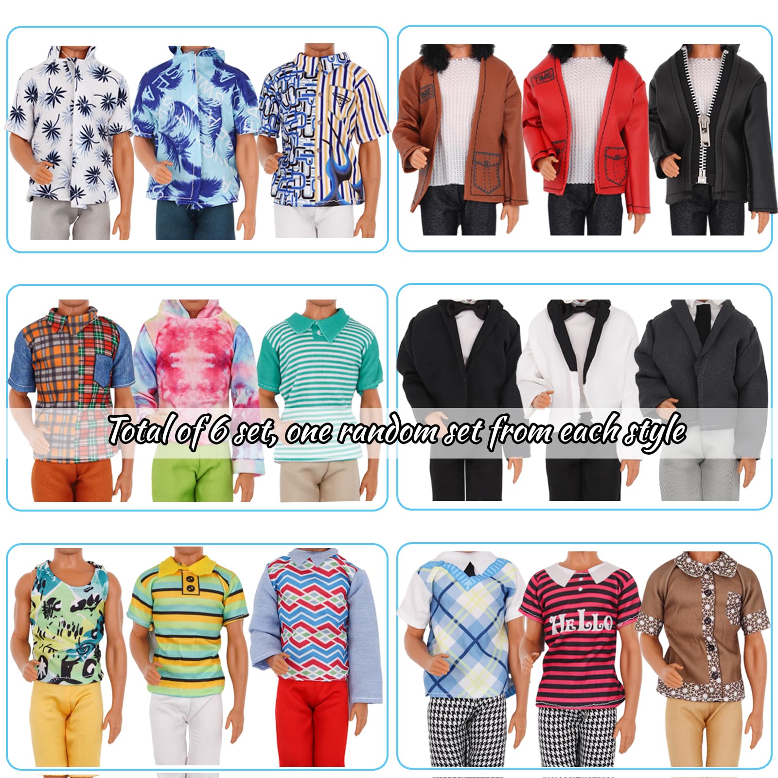 EuTengHao outfits for 12-inch boy dolls with shirts and suits for stylish scenes