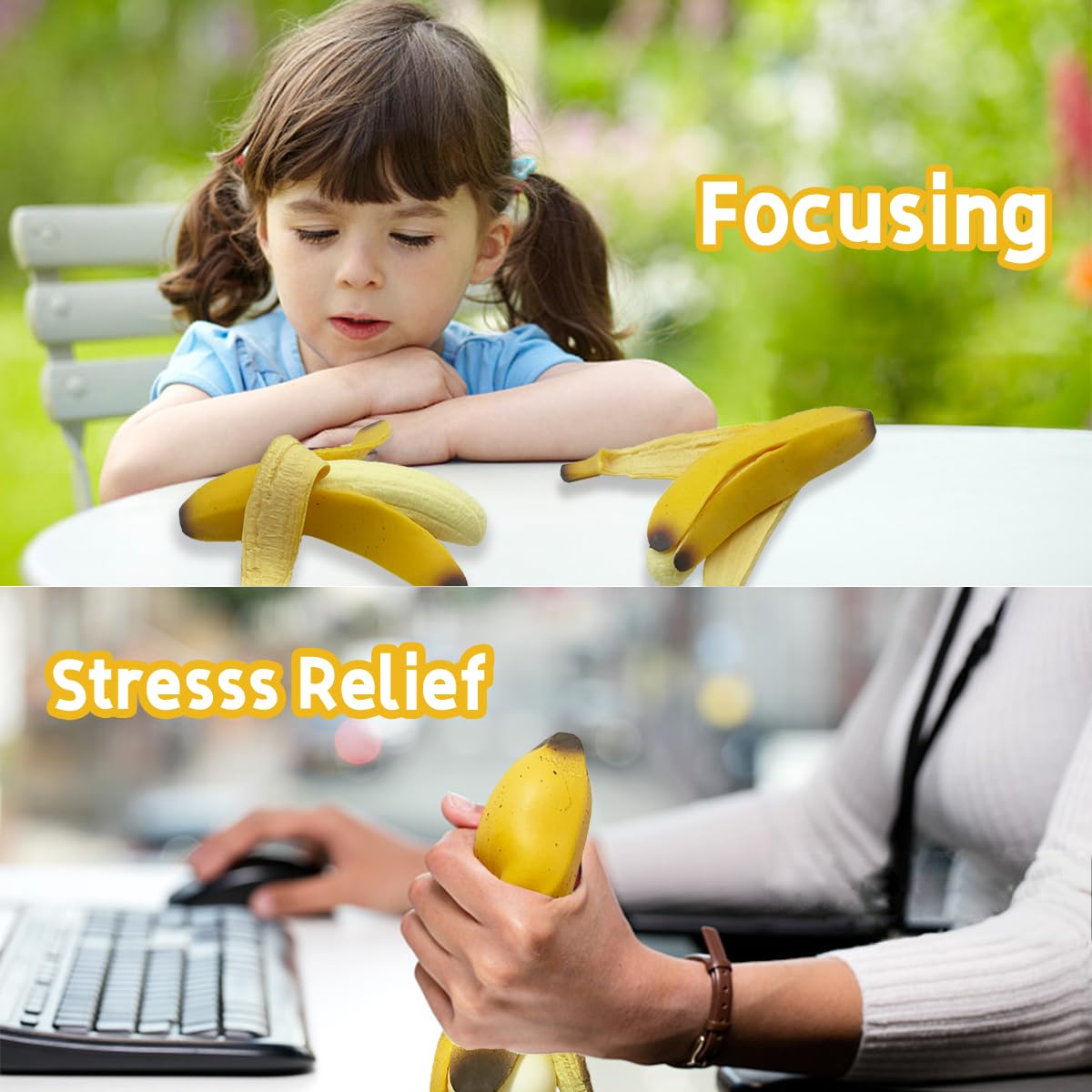 Eutreec banana toy for kids and adults offers versatile squeezing