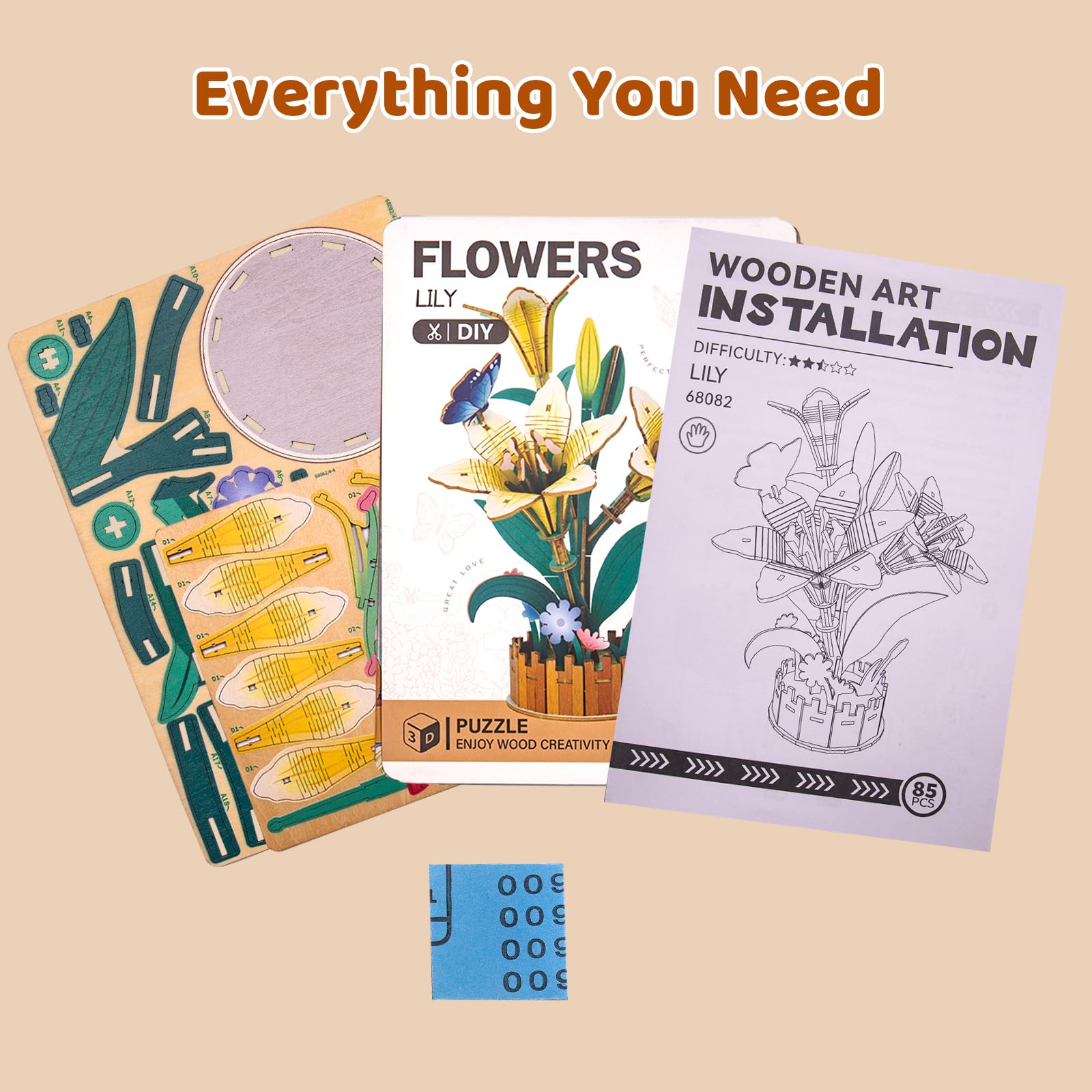 Evankin home decor wooden flower adds natural charm to shelves
