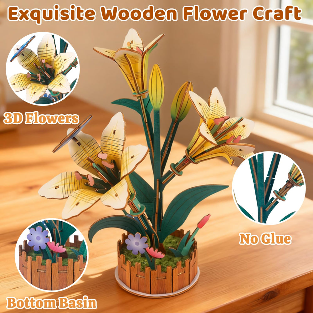 Evankin wooden flower puzzle bouquet as stylish home decor