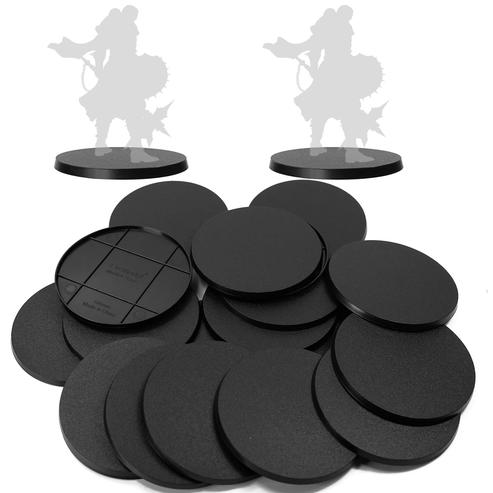 Evemodel 15pcs 100mm round bases for wargames offer stable basing on tabletop.