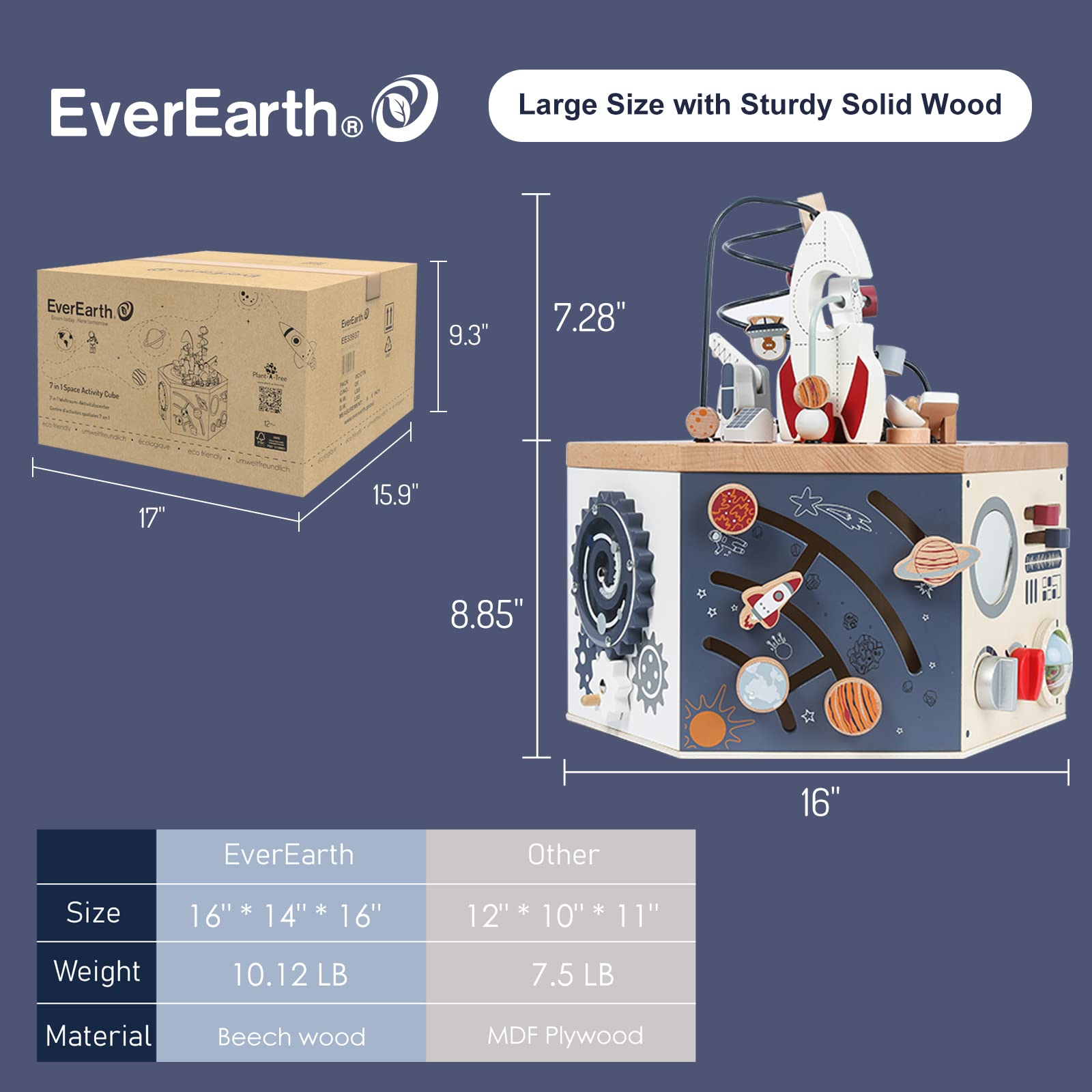 EverEarth space activity cube: Interstellar chasing maze strengthens hand-eye coordination.