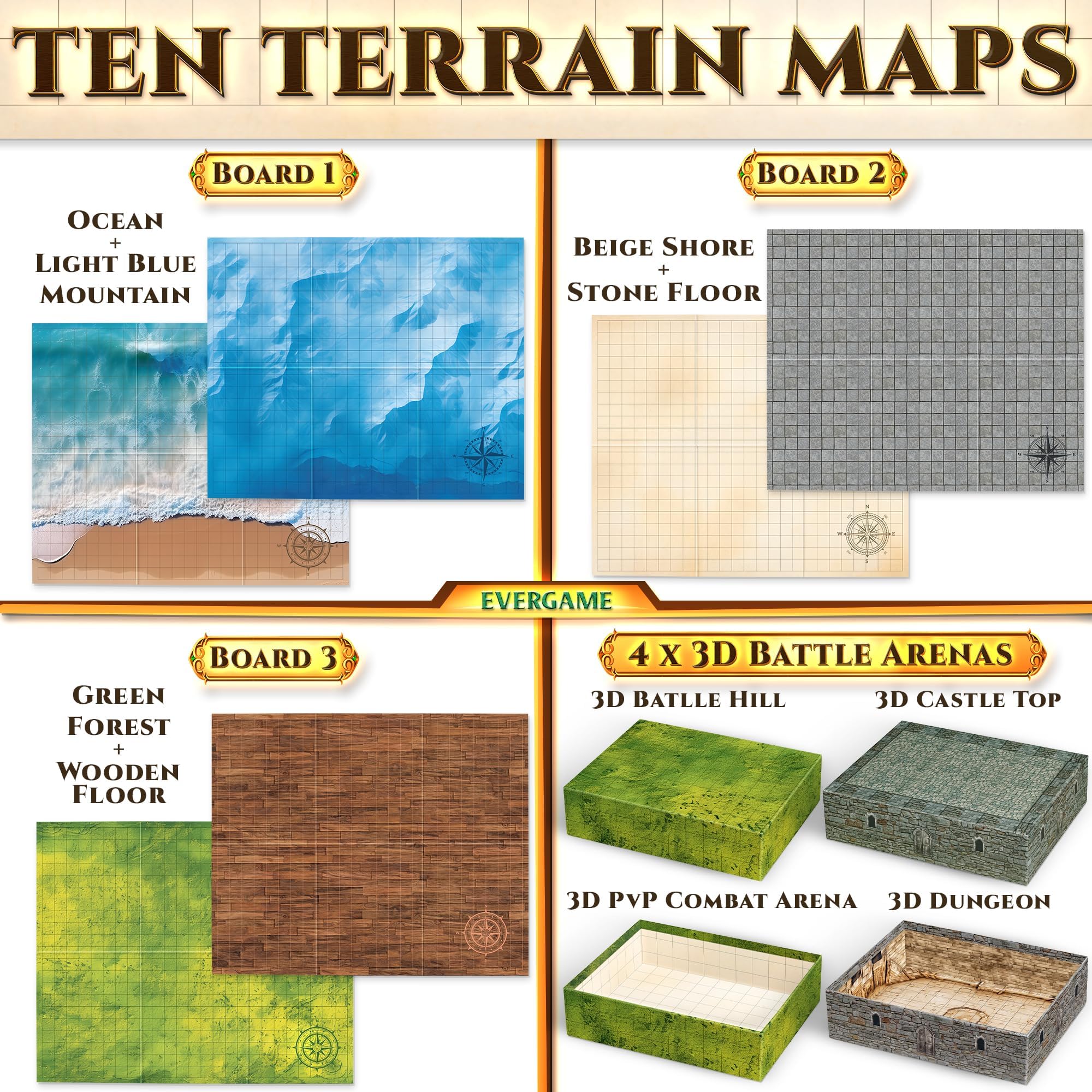 EverGame DND mats 22x26 terrains forest scene on foldable mat.