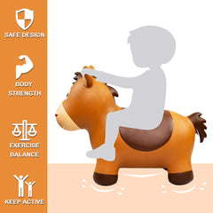 Everich Toy bouncy horse with black saddle for indoor and outdoor fun
