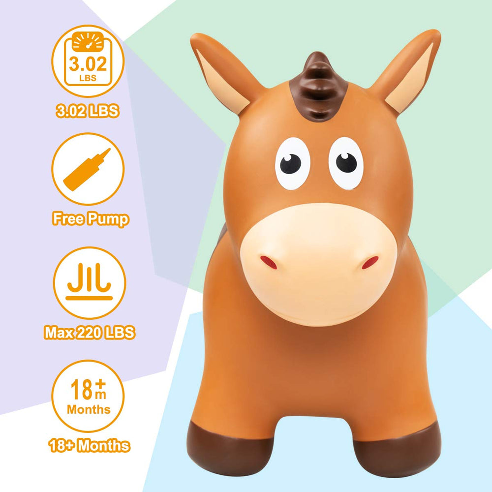 Everich Toy bouncy horse with flowing mane promotes balance practice