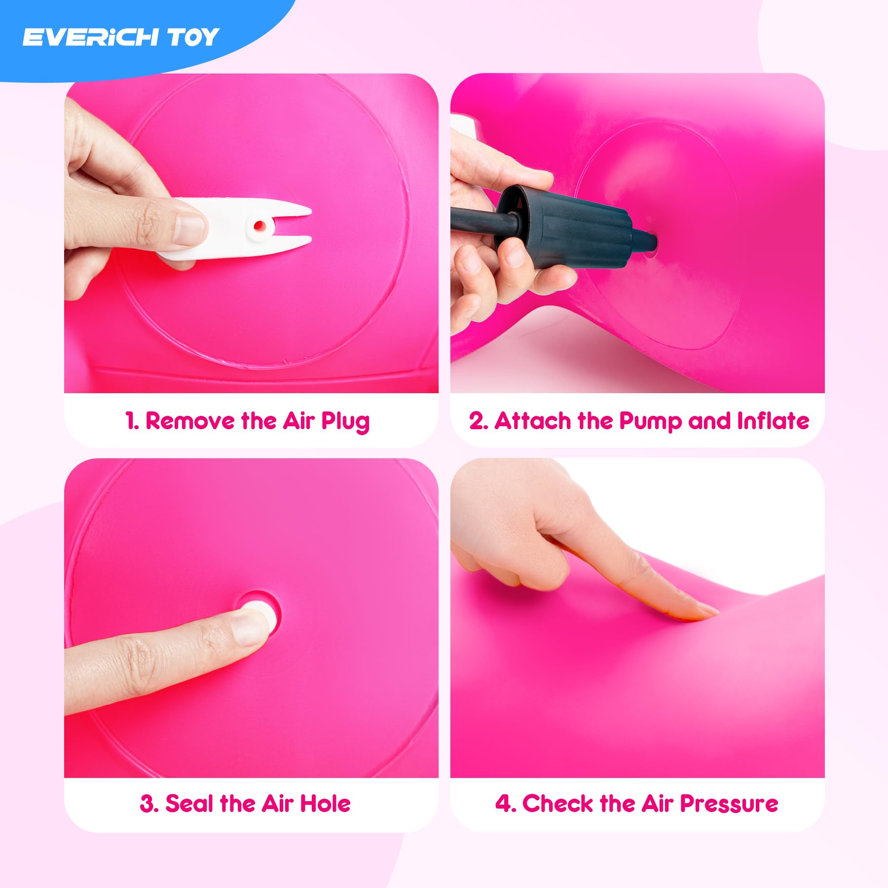 EVERICH TOY hopper soft material detail, emphasizes safety and easy cleaning.