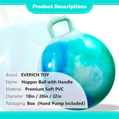 EVERICH TOY 18-inch clouds pattern hopper ball ready for indoor or outdoor fun