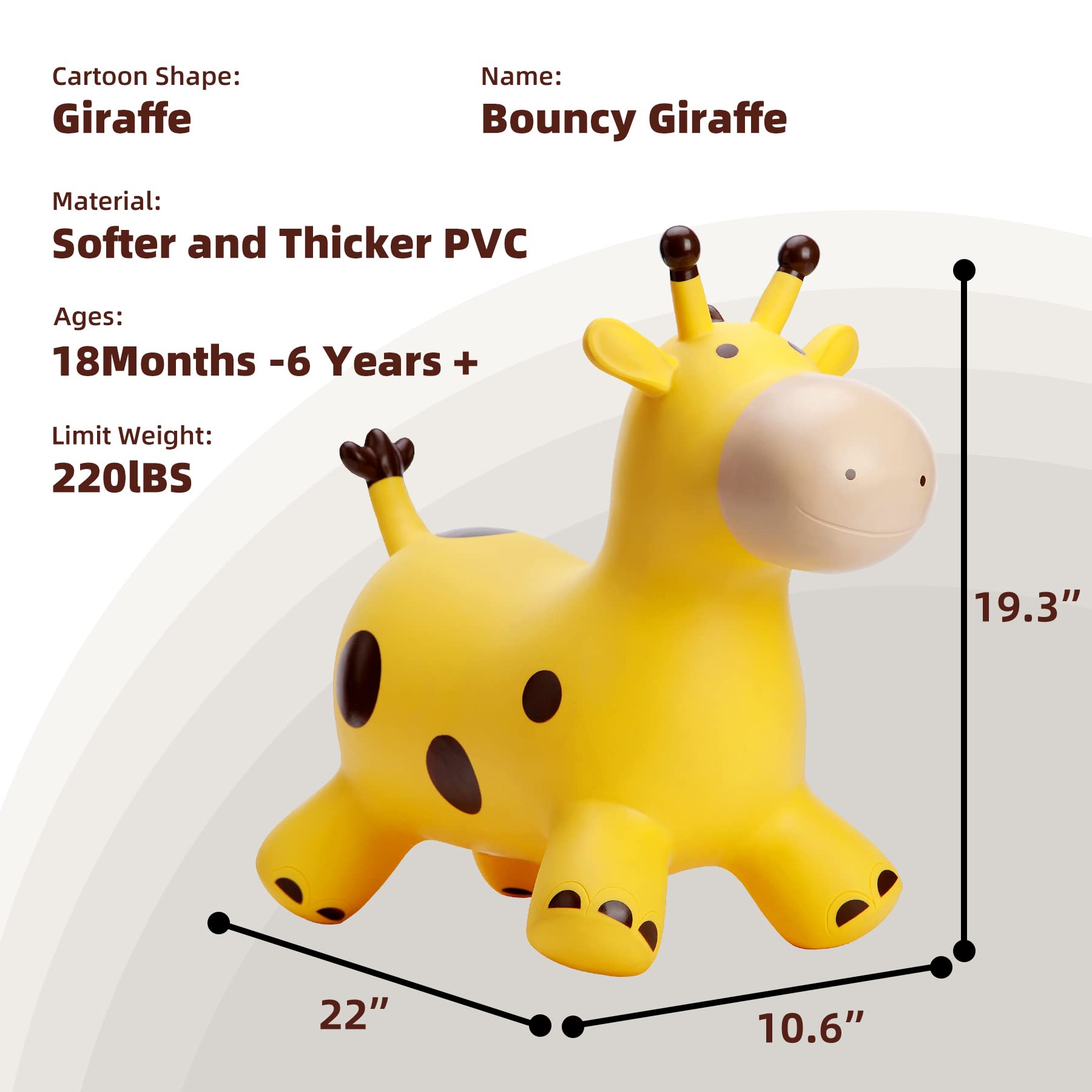 EVERICH TOY Giraffe Hopper being inflated with a pump for quick setup