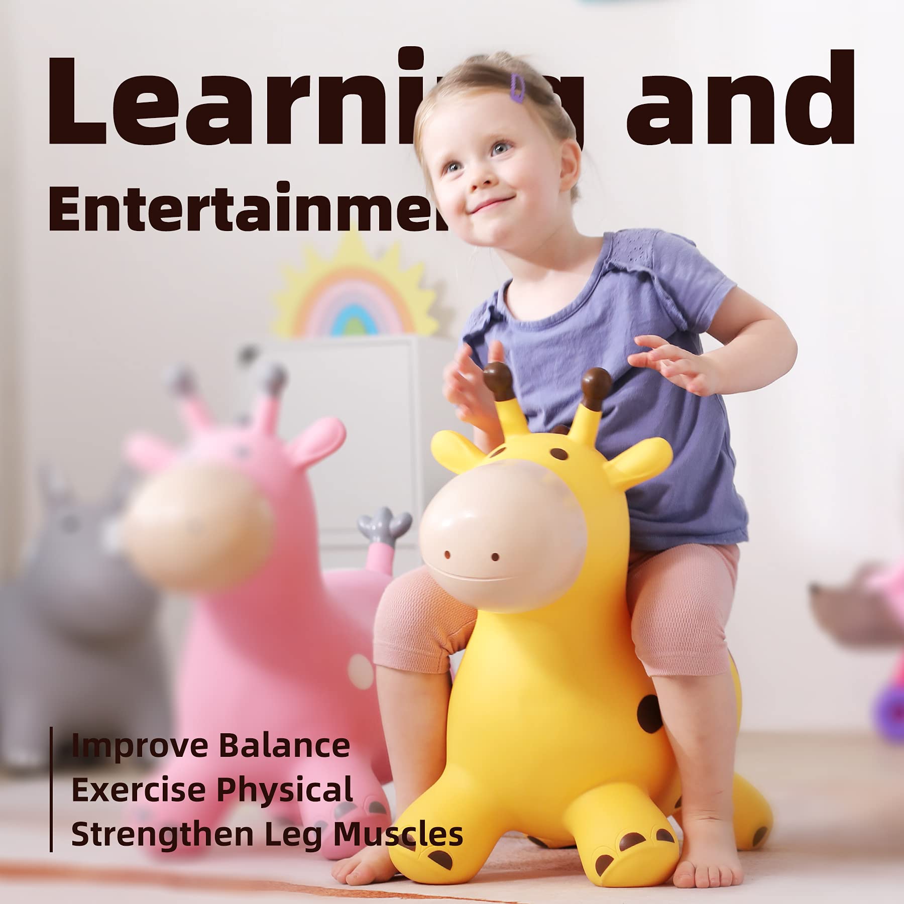 EVERICH TOY Giraffe Hopper side view inviting imaginative play