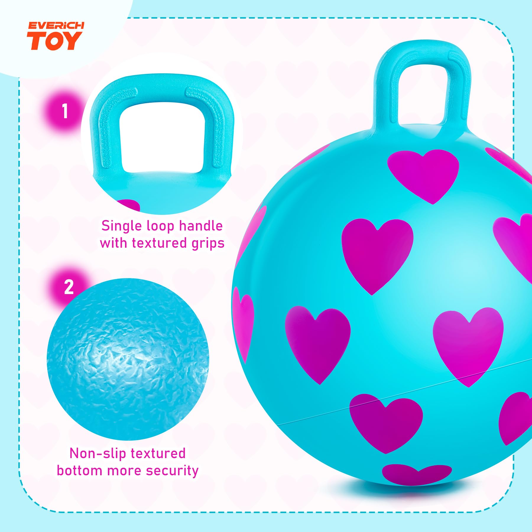 Everich Toy hopper ball deflated for compact storage and travel