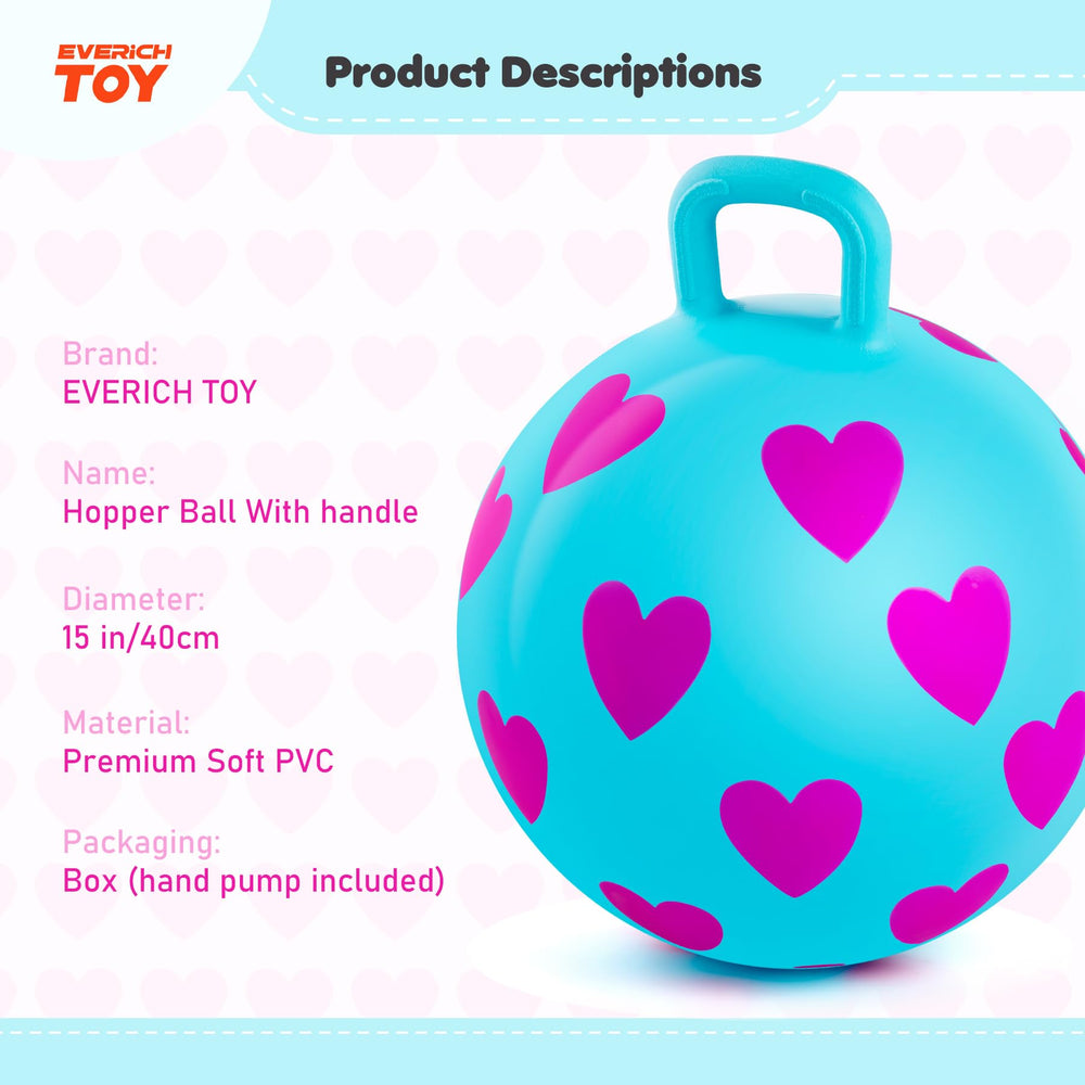 Everich Toy hopper ball handle close-up showing secure grip for kids