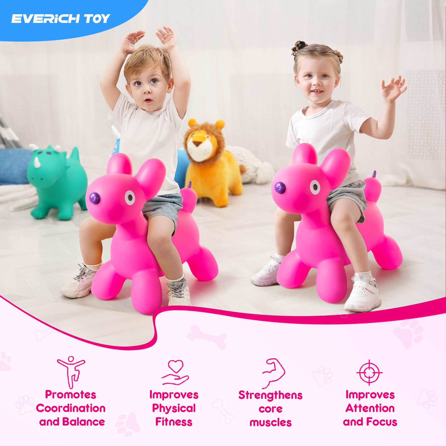 EVERICH TOY hopper inflation plug area, shows easy setup for safe play.