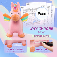 EVERICH TOY indoor outdoor play unicorn hopper shown in action