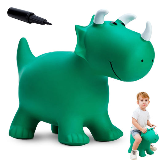 EVERICH TOY triceratops bouncer front view for safe indoor fun and energy burn.