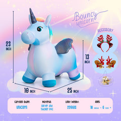 EVERICH TOY unicorn bouncy horse plush surface close-up for gentle skin contact.