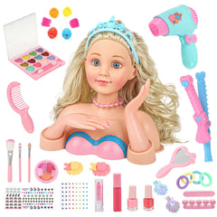 Everideals doll head styling set with soft hair for creative hairstyling play