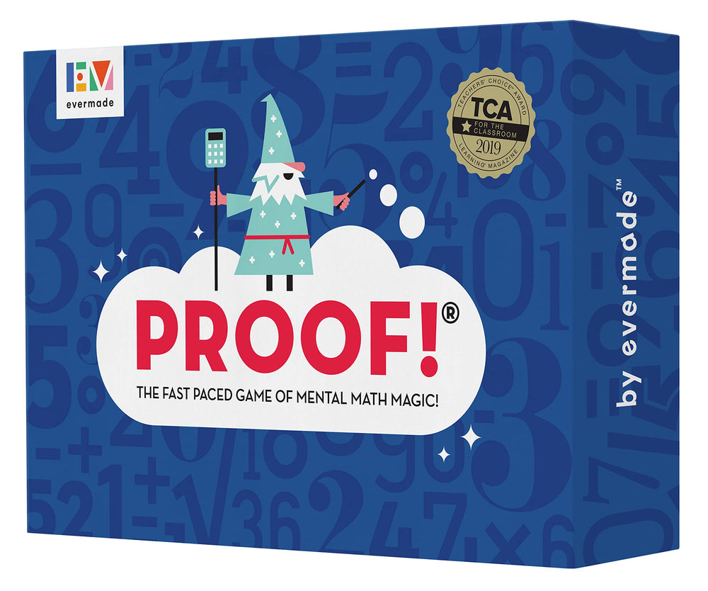 Evermade Proof! Math Game box front ready for family learning and quick classroom practice.