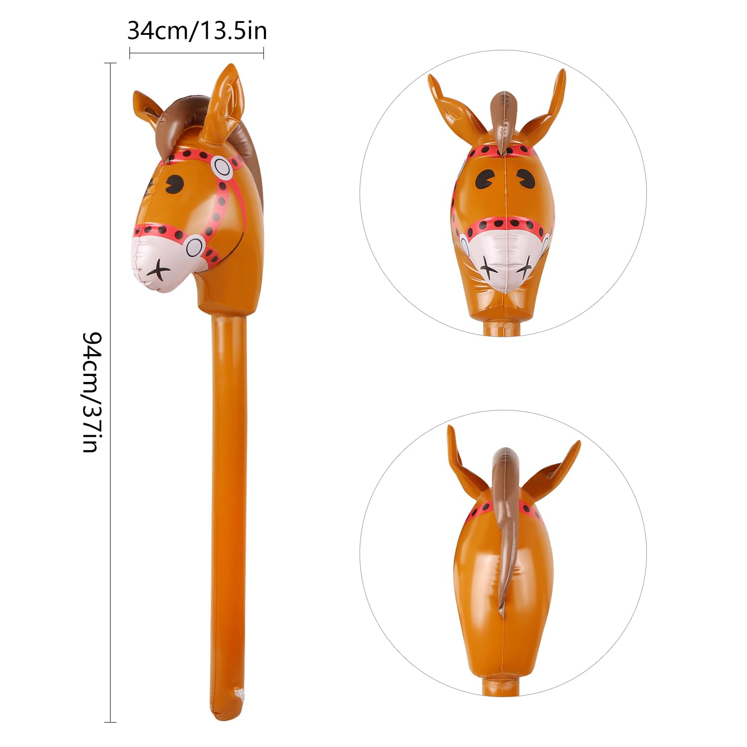 Evermarket 12-pack inflatable horse head sticks for vibrant party decorations.