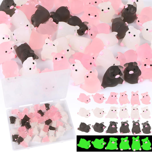 EverMarket 54-piece mini pigs decor in three colors for creative dollhouse accents.