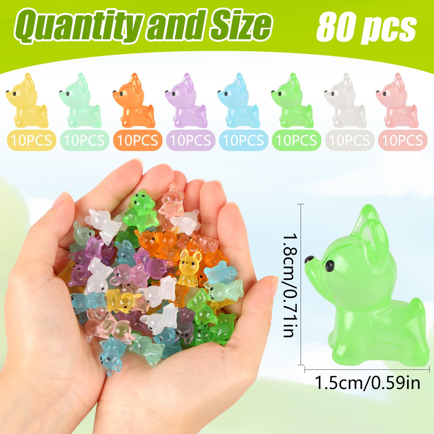 EVERMARKET luminous resin dog miniature glows softly for nighttime displays.