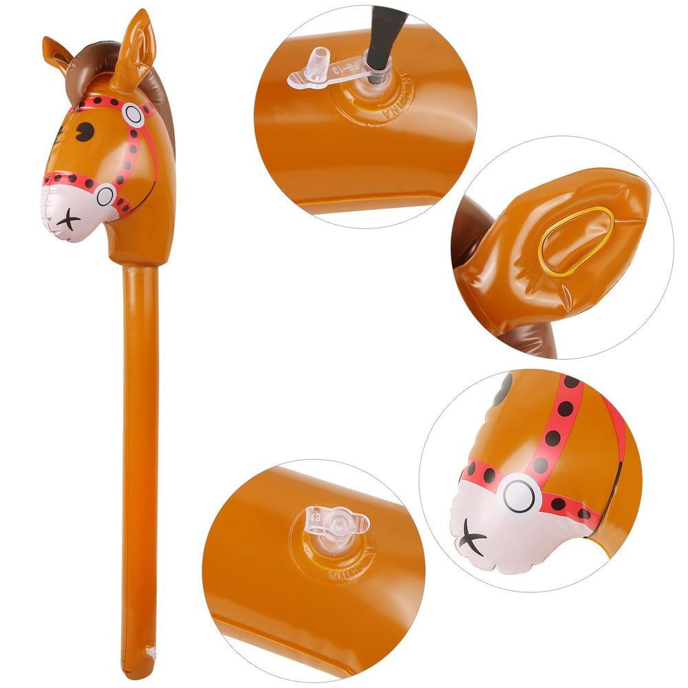 Evermarket PVC horse head stick prop for fun cowboy or cowgirl themes.