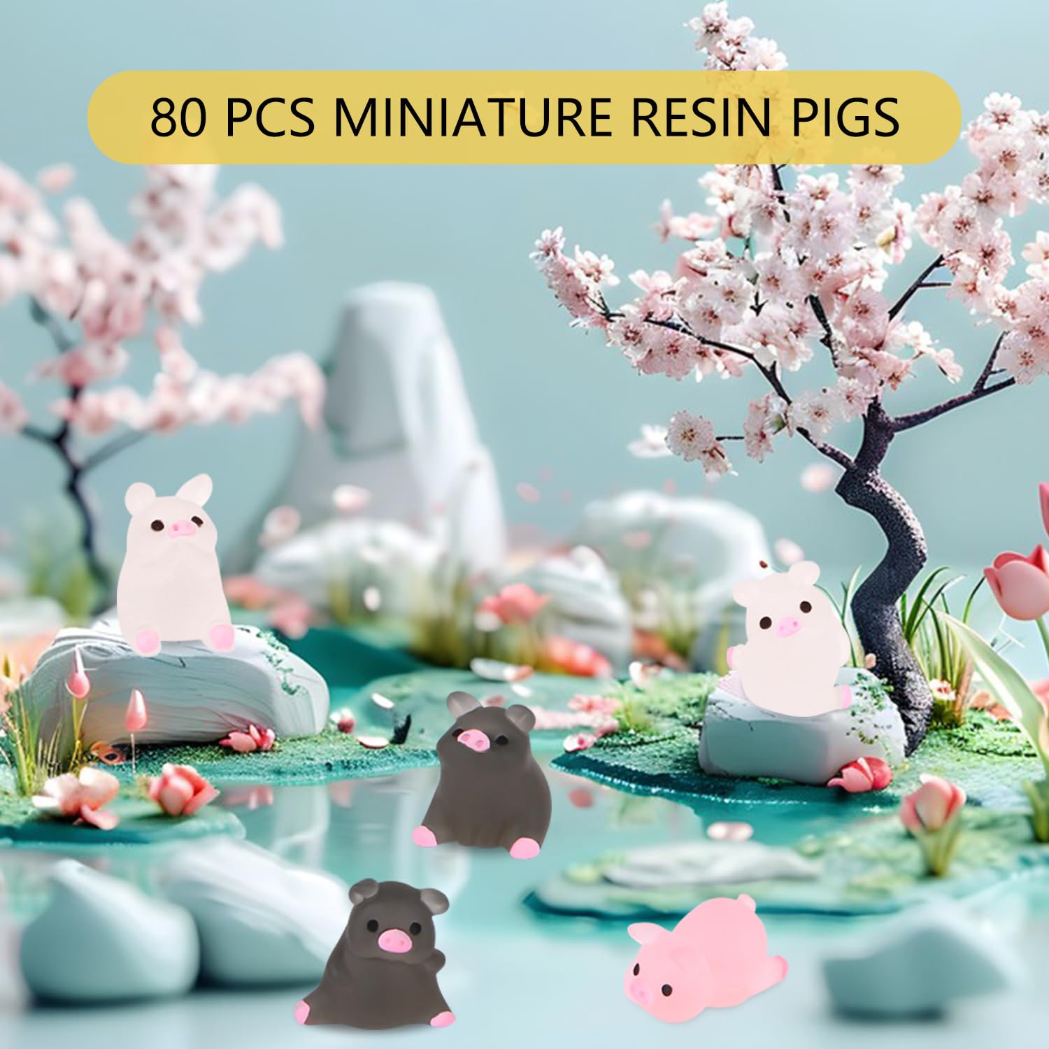 EverMarket luminous mini pigs glow after daylight for subtle night décor.