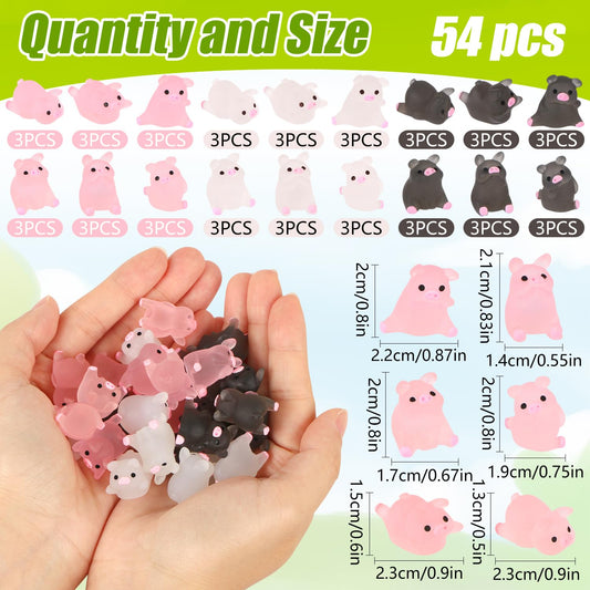 EverMarket mini pigs three colors enhances tiny scenes with varied poses.