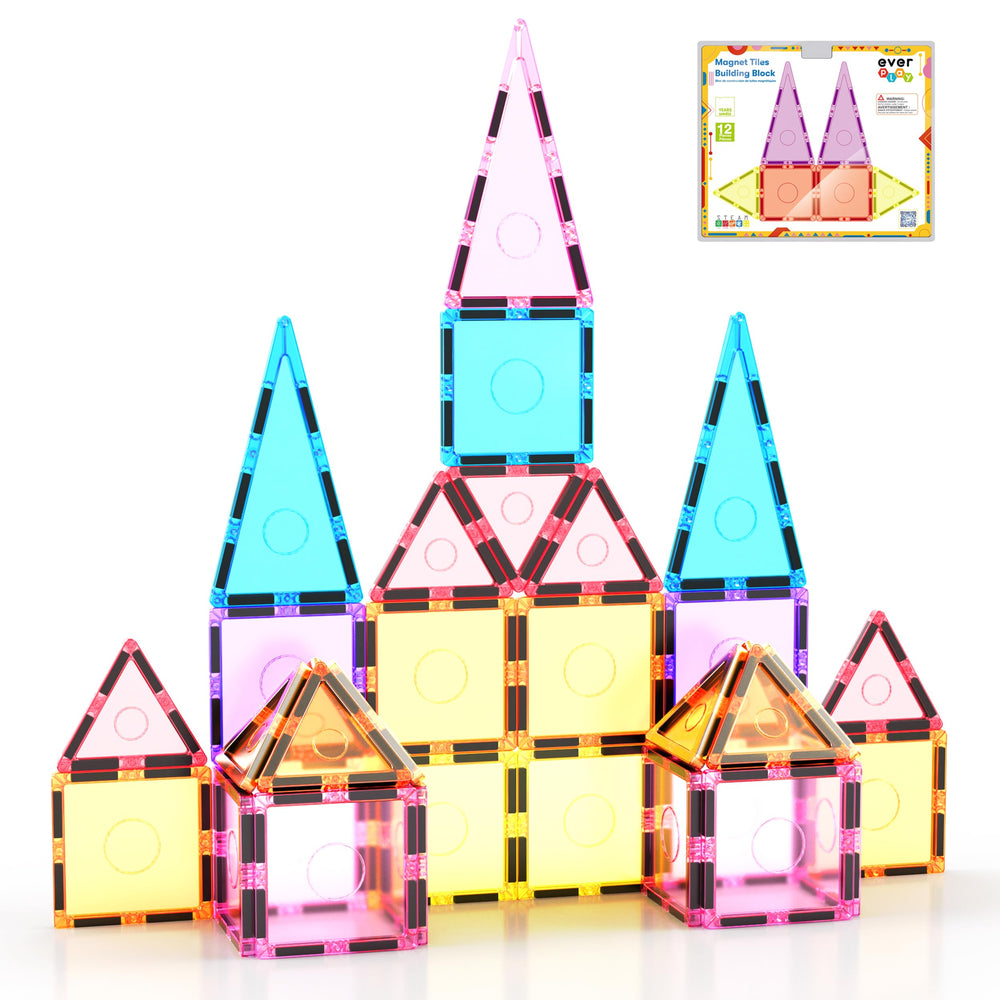 EverPlay magnetic tiles wide view showing open-ended construction possibilities