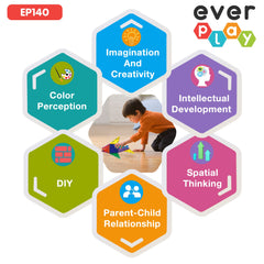 Everplay educational tiles in playroom setting highlighting safe sensory learning