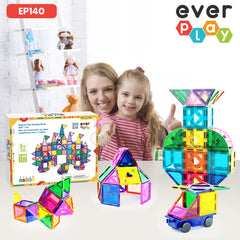 Everplay magnetic tiles building pieces showcase versatile play and easy-to-build structures